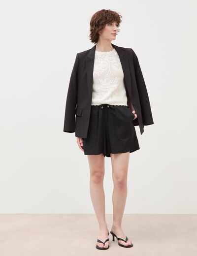 Short taille haute noir femme