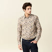 Chemise à manches longues beige homme