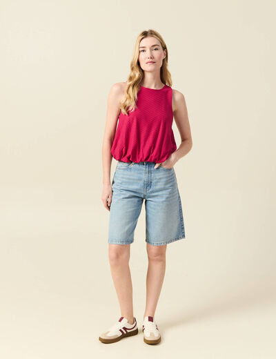 Débardeur sans manches rose framboise femme