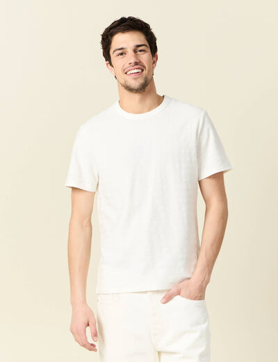 T-shirt manches courtes ecru homme