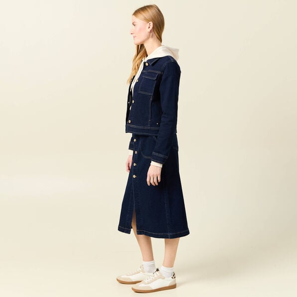 Veste en jean droite denim brut femme