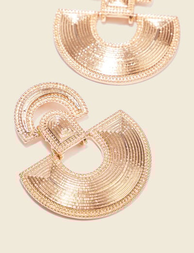Boucles d'oreilles pendantes couleur or femme