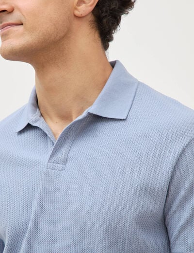 Polo manches courtes bleu gris homme