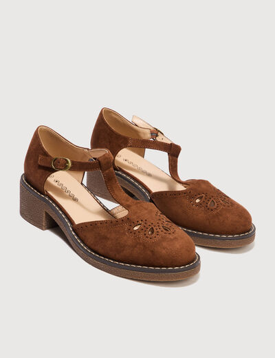 Chaussures salom&eacute; semelle cr&ecirc;pe marron femme