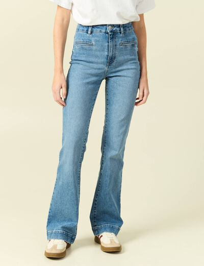 Jeans flare 7/8&egrave;me denim stone femme