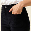 Pantalon bootcut cropped taille haute noir femme
