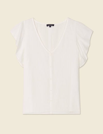 Blouse manches courtes blanc femme