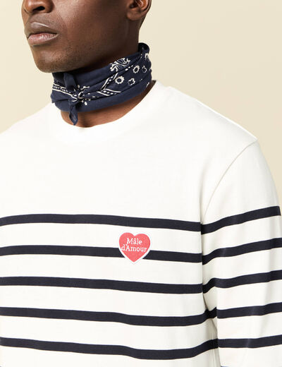 T-shirt manches longues ecru homme