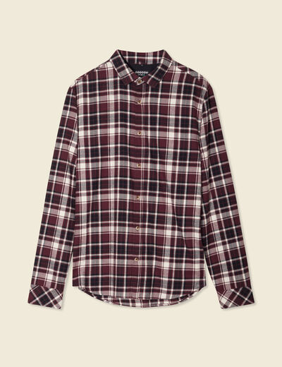 Chemise manches longues prune homme