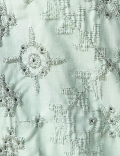 Veste broderie anglaise vert clair femme