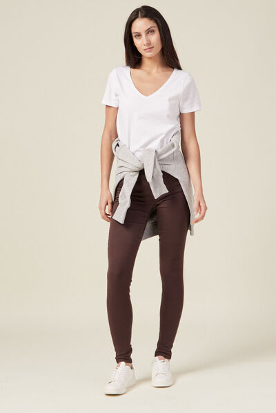Pantalon Audrey - skinny push up marron foncé femme