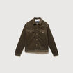 Blouson droit en velours manches longues taupe homme