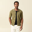 Chemise manches courtes col polo vert kaki homme