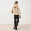 Blouson ample court col montant beige femme