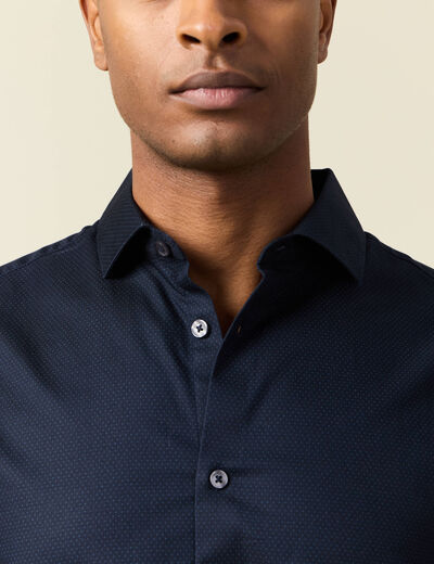 Chemise manches longues bleu marine homme