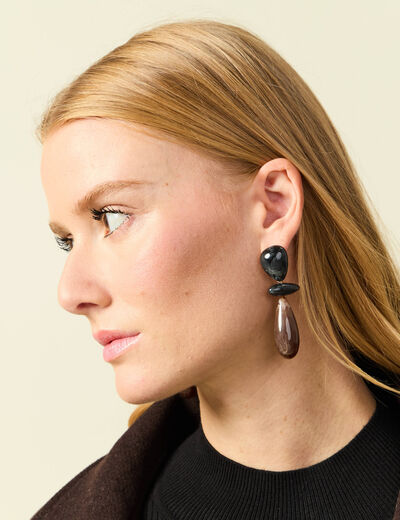 Boucles d'oreilles bordeaux femme