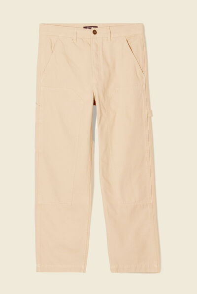 Pantalon large beige homme