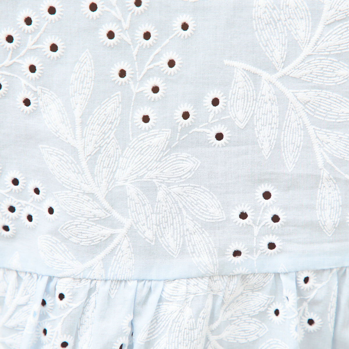 Chemise col v manches longues en coton blanc femme
