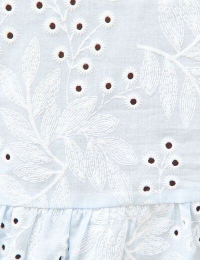 Chemise col v manches longues en coton blanc femme