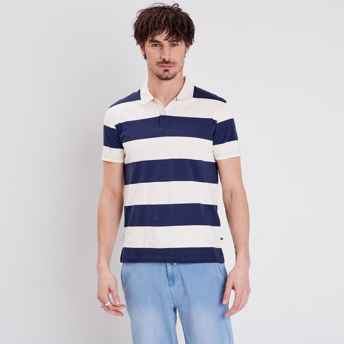 Polo manches courtes bleu marine homme