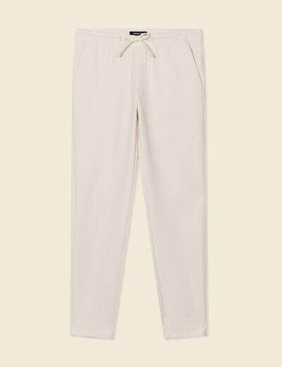 Pantalon chino jogger ecru homme