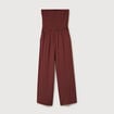 Combinaison bustier sans manches marron cognac femme