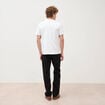 T-shirt col mao manches courtes en coton blanc homme