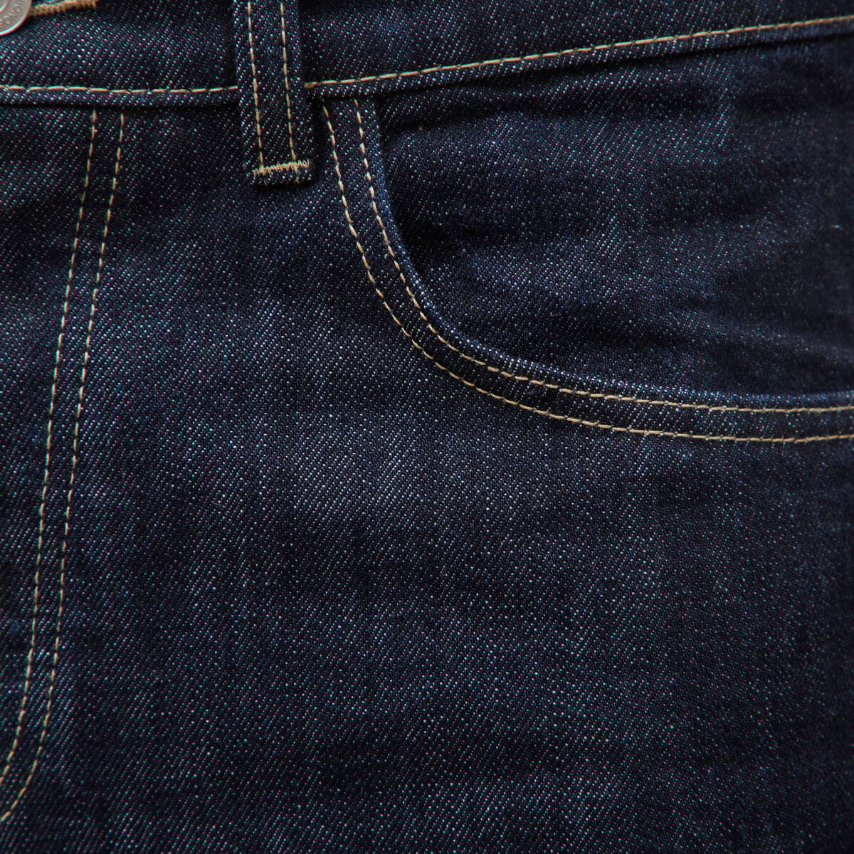 Jeans straight en coton longueur 32 denim brut rinse homme