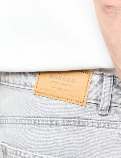 Jeans large relaxed denim snow gris homme