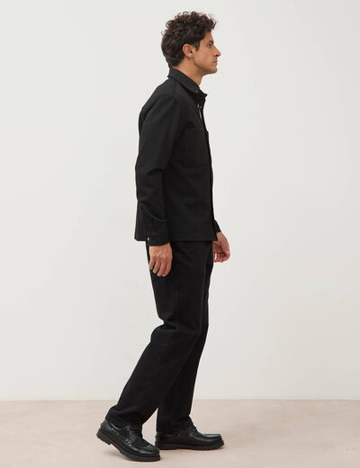 Surchemise droite col am&eacute;ricain noir homme