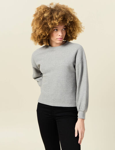 Sweat manches longues oversize gris femme