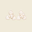 Boucles d'oreilles clous ecru femme