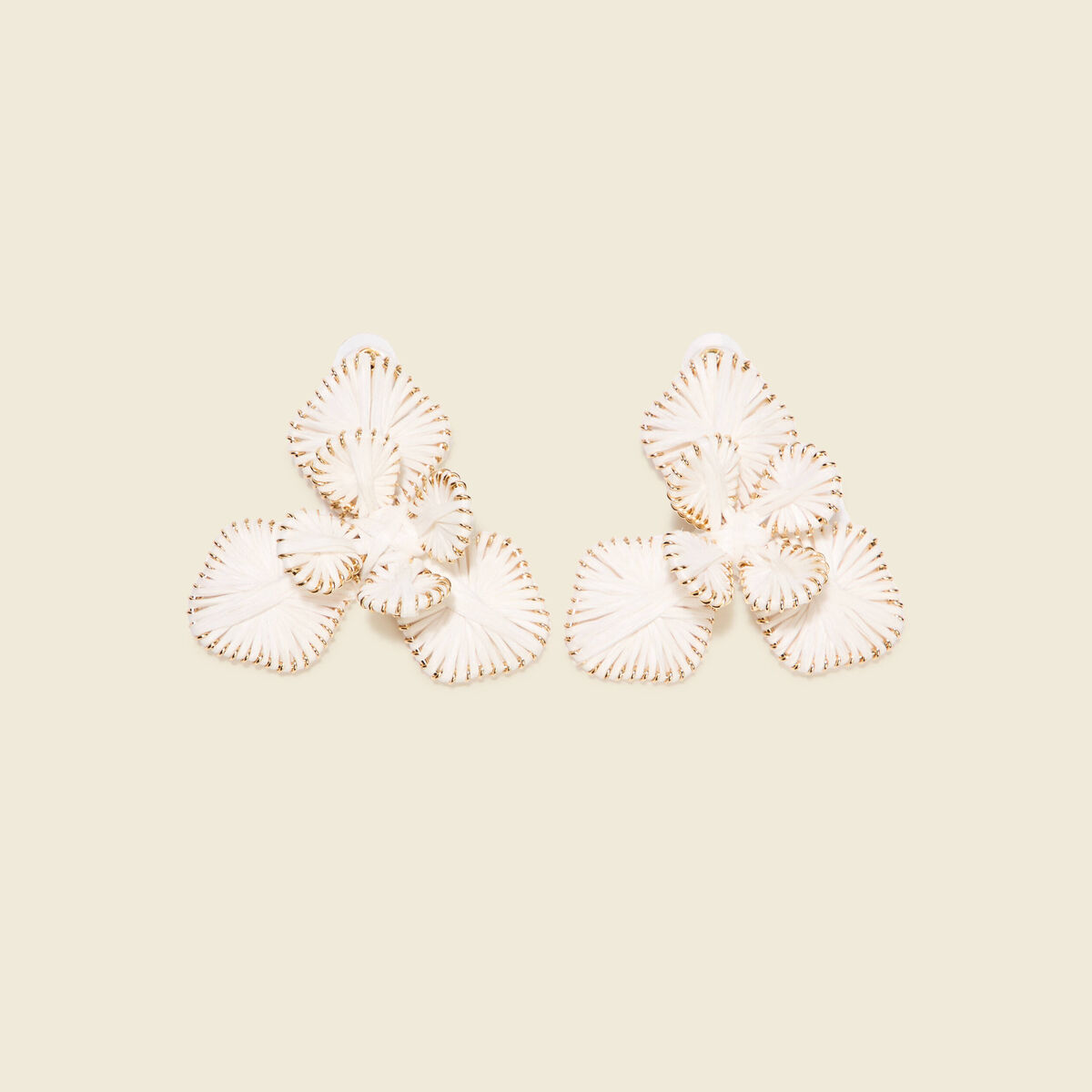 Boucles d'oreilles clous ecru femme