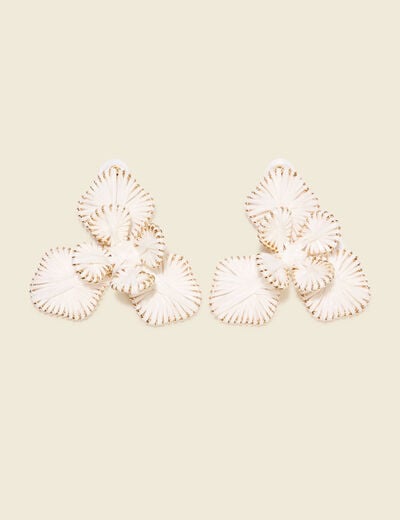 Boucles d'oreilles clous ecru femme