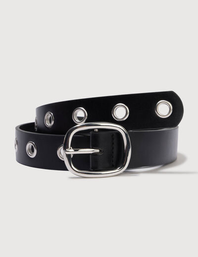 Ceinture large en pu noir femme