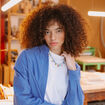 Collier bleu marine femme