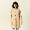 Trench long enduit beige femme