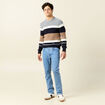 Pull manches longues bleu marine homme
