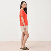 T-shirt manches courtes orange fonc&eacute; femme