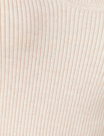 Pull manches courtes creme femme