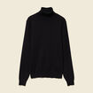 Pull droit court manches longues noir homme