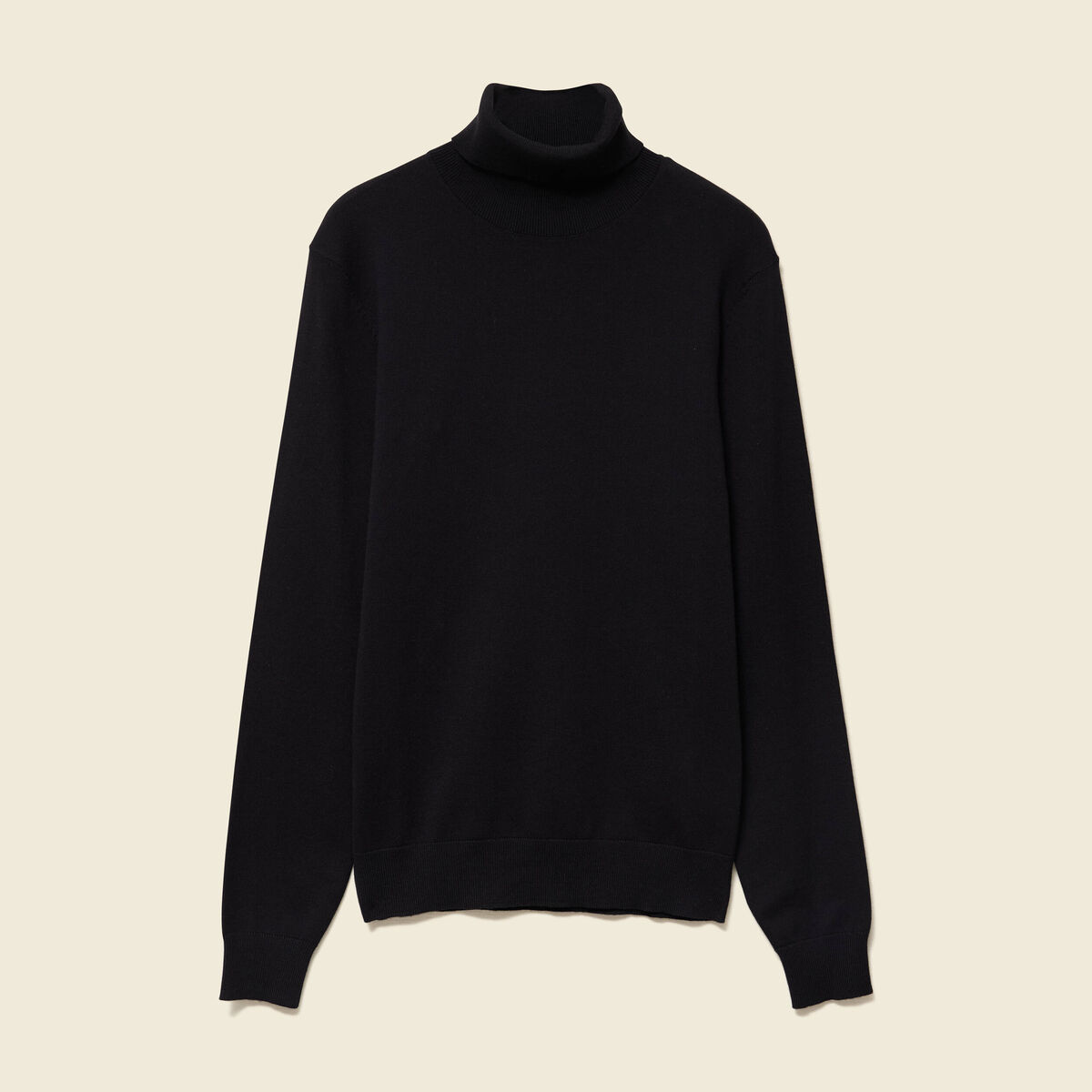 Pull droit court manches longues noir homme