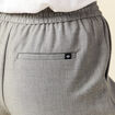 Pantalon taille haute fluide gris clair femme