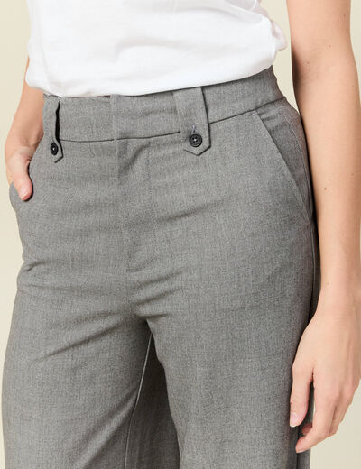 Pantalon large fluide gris femme