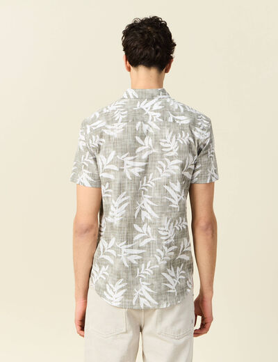Chemise manches courtes vert kaki homme