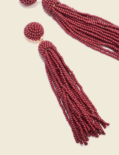 Boucles d'oreilles pendantes bordeaux femme