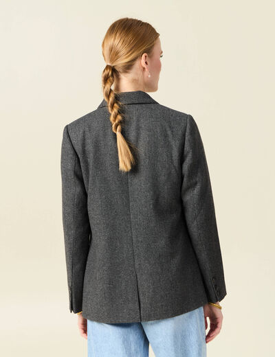 Veste blazer ajustée gris foncé femme