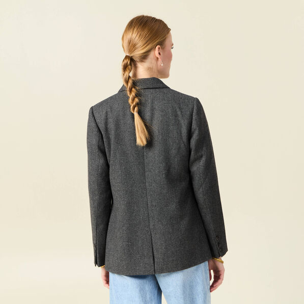 Veste blazer ajustée gris foncé femme