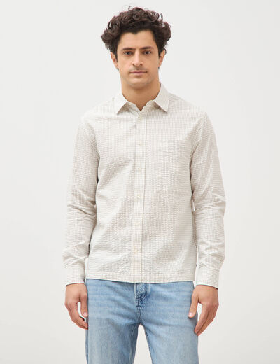 Chemise boyfriend en coton ecru homme