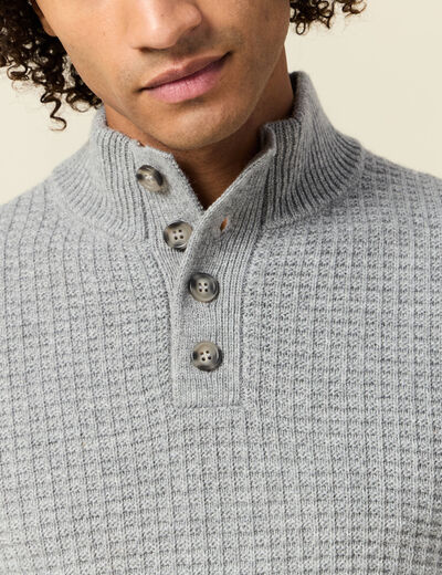 Pull manches longues gris homme